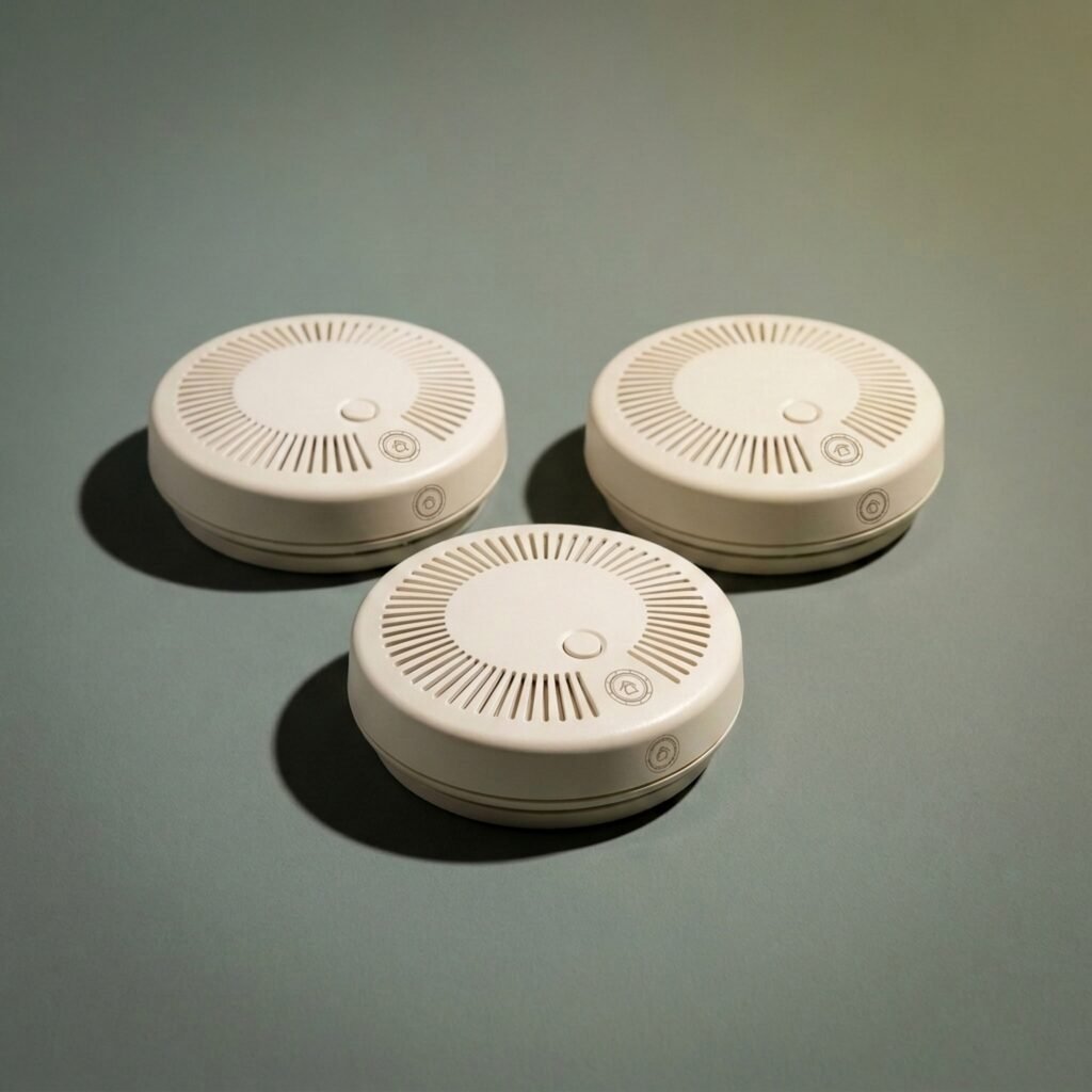 Carbon monoxide alarm, three-pack — 3 units, digital display, 10 year