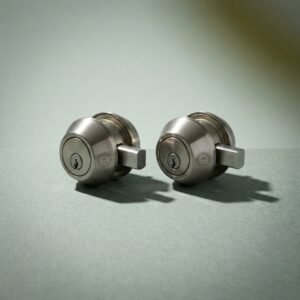 Keyed-alike deadbolt pair — 2 &times; Grade 1, one keyway
