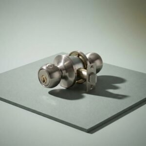 Keyed entry lever set, Grade 2 — Solid brass cylinder, 2-3/8 in backset