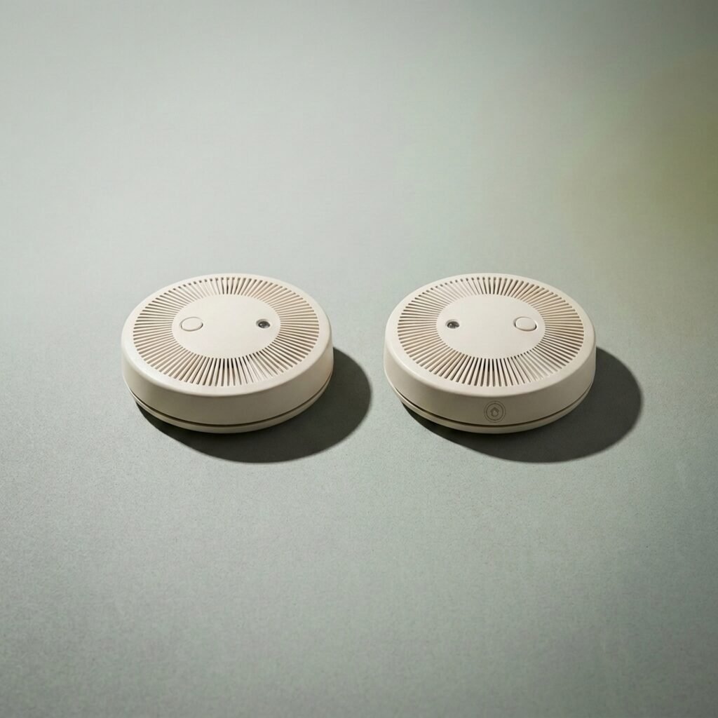 Interlinked alarm two-pack — 2 wireless-linked photoelectric units